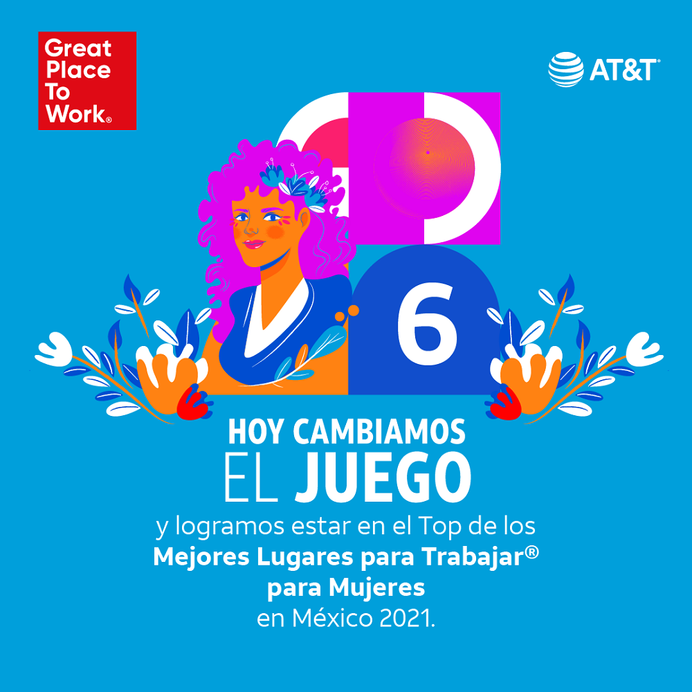 AT&T México figura en el Top 10 de los Mejores Lugares para Trabajar para Mujeres 2021