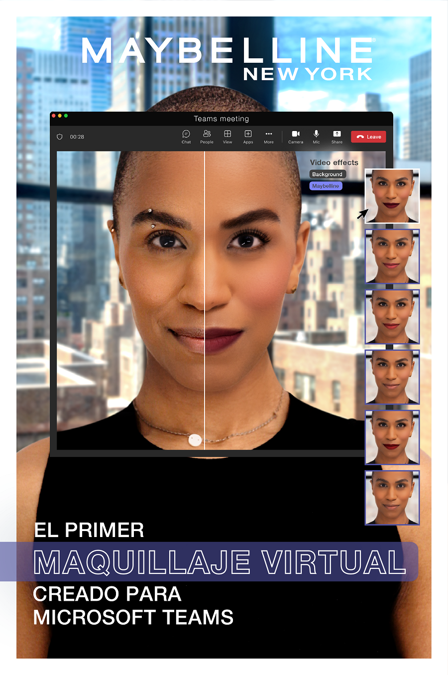 Maybelline Beauty App: El primer maquillaje virtual para Microsoft Teams